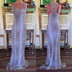 Joe's Jeans Sheer Snake Print Maxi Dress Size Small Beach Coverup Party Boho